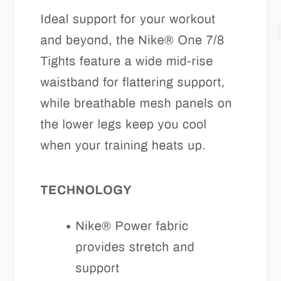 Xs, Nike ONE Tight Fit with Mesh Tights - Picture 12 of 14